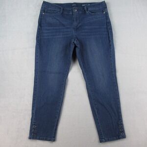 J. Jill Denim Authentic Fit Slim Ankle Jeans Blue Grommet Hem Womens 12P